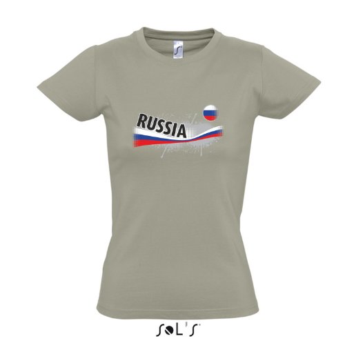 Fanshirt-Damen RUSSIA, Russland Ländershirt EM / WM Trikot S-XXL , Khaki , S