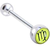 Zodiac Sign SCORPIO Logo Barbell Tongue Ring