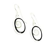 Silver loops “Sainte Lucie” black white.