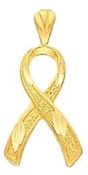 Charm - 14kt Gold Breast Cancer Pendant