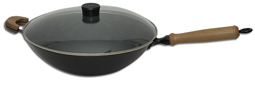 Joyce Chen Pro Chef 14-Inch Wok Set with Cherry Wood Handles