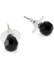 Carolee "Jet Basics" Jet Faceted Bead 8mm Jet Bead Stud Earrings