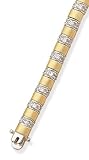 2/t Matte and shiny tube design with clear CZ Solid Sterling Silver 7 1/4 Bracelet