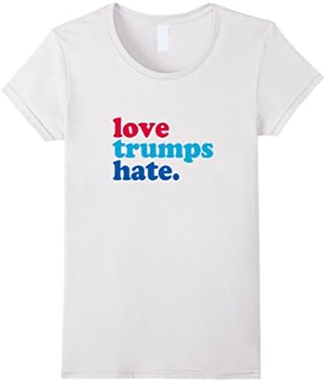 Women's Love Trumps Hate Authentic T shirt 2016 Small White
