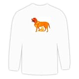 Long Sleeve T-shirt with hound, dog, cat, friends, bloodhound Large White