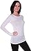 Active Basic Athletic Fitted Plain Long Sleeves Round Crew Neck T Shirt Top, Longer Length (Large, White)