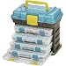 Creative Options 1354-81 Grab 'N Go Organizer with 4 ProLatch Utility Boxes, Chocolate with Teal and Lime Accents