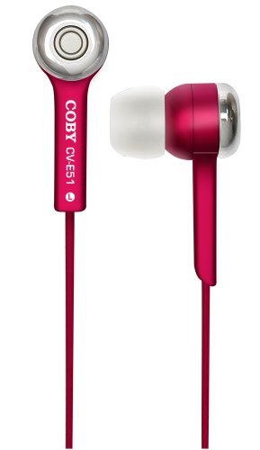 Electronics: Coby CVE51RED Jammerz Super Bass Digital Stereo Ear Phone  Red 