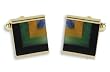 Cufflinks - Onyx Tiger Eye and Opal Center