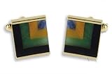 Cufflinks - Onyx Tiger Eye and Opal Center