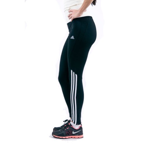 adidas Women's response Drei Streifen Long Tight, Black/White, Medium On Sale