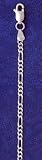 2.5MM 14kt White Gold Figaro Anklet 9  - 9 inch