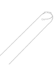 1.5mm 14K White Gold Adjustable Sparkle Chain
