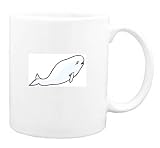 Mug with dolphin, whale, swimming, white, fish, animal