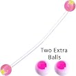 Pregnant Belly Button Ring Pink Astro Star and Panda Ball Pack