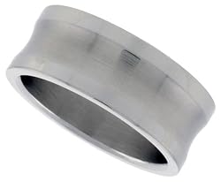 StainlessSteelLittleUnder3/8in.(9mm)ConcaveBand(AvailableinSizes8to14),size10