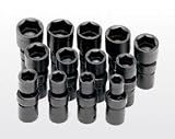 13 Piece 1/2 Drive 6 Point Swivel Fractional Impact Socket Set