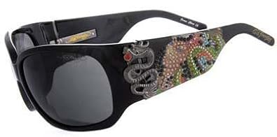 Womens Dress Clothes : ED HARDY GEISHA & DRAGON SUNGLASSES EHS025 BLACK $185.00 Cheap