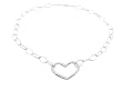 Italian Sterling Silver Large Heart Necklace