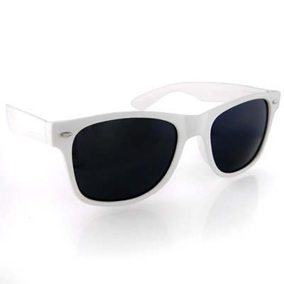 Vintage Retro Wayfarer White Sunglasses Smoke Lens Vintage Retro Wayfarer White Sunglasses Smoke Lens