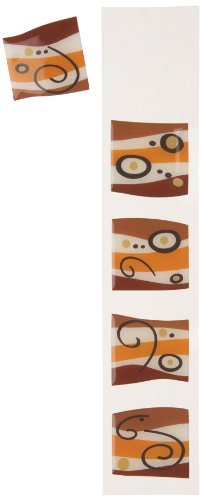 Wenko 18629100 3D-Fliesen-Sticker Waves - 5-er Set, r&uuml;ckstandslos abl&ouml;sbar, ca. 5 x 5.5 cm