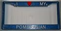 Blue Glitter I Love My Pomeranian Frame