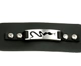 316L Stainless Steel Bracelet Faux leather bracelet with 316L Stainless Steel and laser cut designs. Width: 35mm Length: 8.5