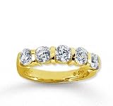 18k Yellow Gold 5 Stone 1 1/2Ct Diamond Anniversary Band