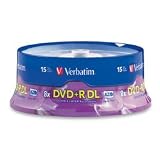 Verbatim 95484 8.5GB 8X Branded DVD+R DL (15pk Spindle)