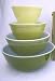 Pyrex Verdi Avocado Green Nesting Mixing Bowls - Vintage