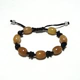 Hand-knotted Seven Yellow Jade Roundel Bracelet - Adjustable Cord