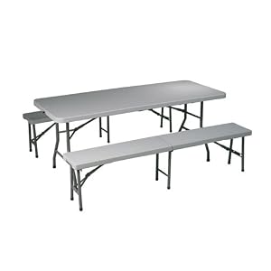 Office Star 3-Piece Folding Table and Bench Set