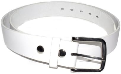 Leatherboss Belt Plain White with Removable Buckle