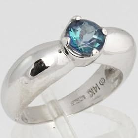 14K White Gold .80 Ct London Blue Topaz Estate Ring by 