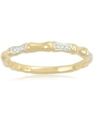 Sterling Silver Bamboo Diamond Ring (0.04 cttw, I-J Color, I2-I3 Clarity)