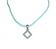 Necklace - N265 - Crystal Diamond (Sm) Hung on Aqua Cord ~ Aqua