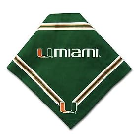 Officially Licensed University of Miami Hurricanes Dog Bandana - Medium Large by Sporty K9