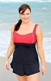 Colorblock Plus Size Square Neck Tankini Top - Plus Size Swimsuit Plus Size Swimsuits
