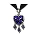 Mirror of the Soul - Purple Spiked Heart with Skull Pendant Necklace