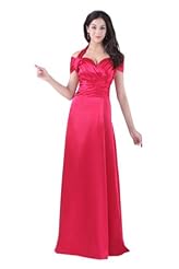 A-line Lace Satin Empire   Waistline Halter Off the Shoulder 2014 Floor Length Prom Dress 