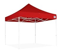 Hot Sale E-Z UP Eclipse II 10 by 10 Instant Shelter with Steel Frame, Red