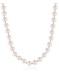 White Potato Freshwater Cultured Pearl and 14k Gold Bead Necklace with 14k Gold Filigree Clasp, 24"