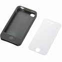 ELECOM iPhone 4用 シリコンケース 液晶保護フィルム付き ブラック MPA-P10SCBK