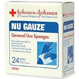 Johnson and Johnson Nu Gauze General Use Sponges, 24-Count Boxes (Pack of 6)