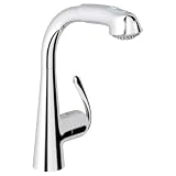 Grohe 32555000 Zedra Einhand Sp&uuml;ltischbatterie / Einlochmontage / herausziehbare Sp&uuml;lbrause / Niederdruck f&uuml;r offene Warmwasserbereiter