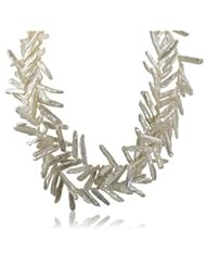 Sterling silver 2 strand Biwa freshwater cultured pearl necklace, 18"
