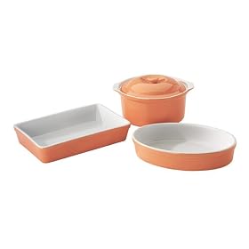 Mayfair & Jackson 4-pc. Stoneware Casserole Set - Tangerine by Mayfair and Jackson
