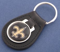 New Orleans Saints Leather Key Chain