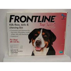 Frontline Top Spot Month-Long Flea & Tick Control (Red - for Dogs & Puppies 89-132 lbs. - 3 Pack)