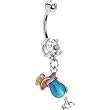 Blue Tropical Drink Belly Ring